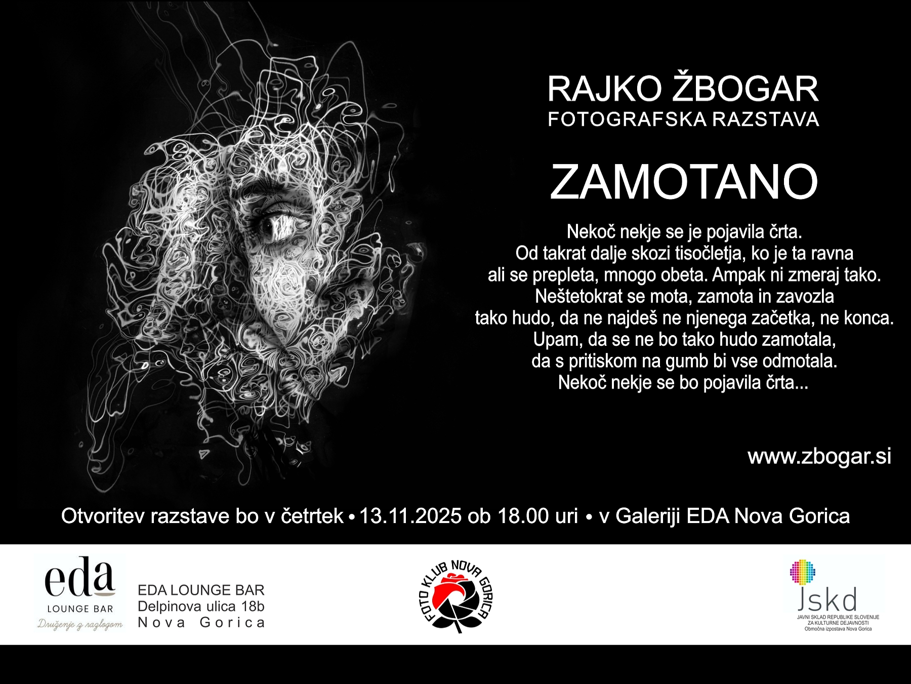Rajko Žbogar – Samostojna razstava ZAMOTANO